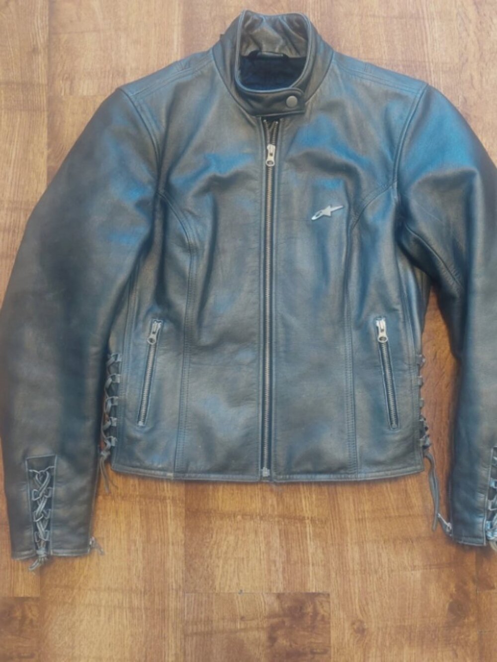 Vintage Women's Alpinestars Stella Leather Bike Jacket - Size M Fits S Lace